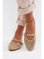 Dámské baleríny s krajkovým vzorem a kamínky Žluté Wilvessa Dámské baleríny s krajkovým vzorem a kamínky Žluté Wilvessa