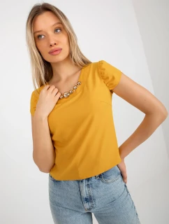 Dámská halenka LK BZ  tmavě žlutá  model 21153734 - FPrice