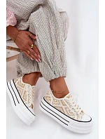 Nízké dámské tenisky 806-4B Medina bílo-zlaté - Sweet Shoes Nízké dámské tenisky 806-4B Medina bílo-zlaté - Sweet Shoes