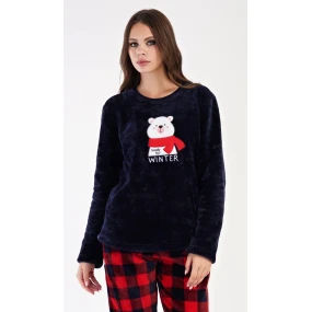 Dámské pyžamo dlouhé Méďa se šálou