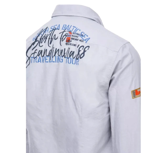 Pánská světle šedá košile FashionStreet DX2278 Pánská světle šedá košile FashionStreet DX2278