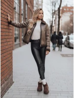 Dámská semišová bunda s ovčí kůží coffee Dstreet model 21993894 - FashionStreet