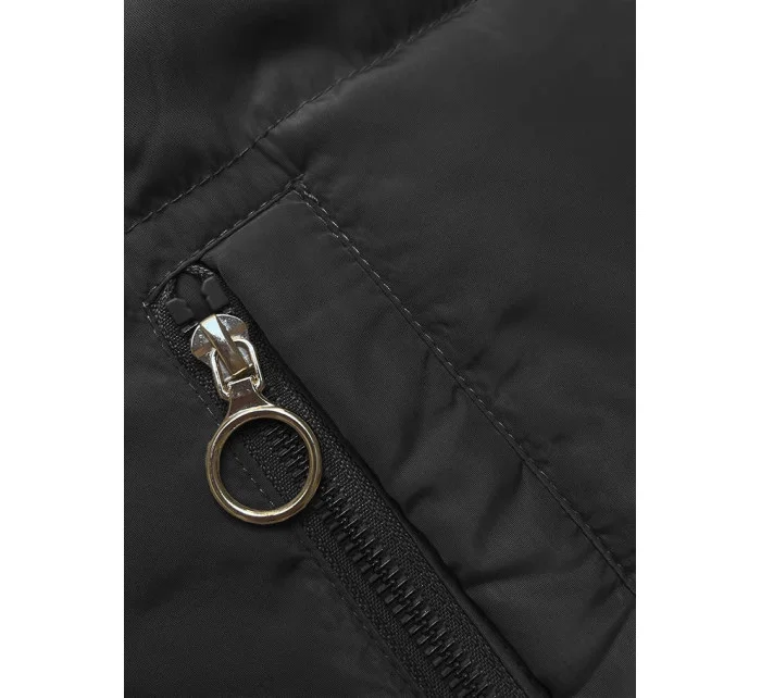 Černo-zelená oboustranná krátká bunda s kapucí (B8181-1082) Černo-zelená oboustranná krátká bunda s kapucí (B8181-1082)