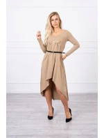 Šaty s ozdobným páskem a nápisem camel Šaty s ozdobným páskem a nápisem camel