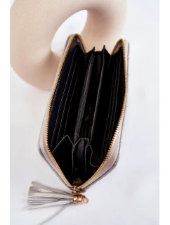 Velká prošívaná peněženka s pruhem stříbrný Jeffrey