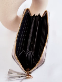 Velká prošívaná peněženka s pruhem stříbrný Jeffrey