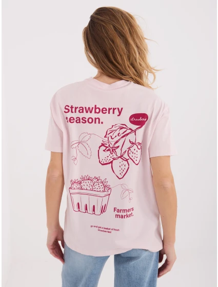 T shirt model 21798095 jasny różowy - FPrice T shirt model 21798095 jasny różowy - FPrice