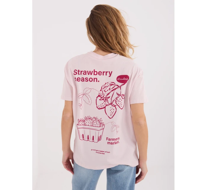 T shirt model 21798095 jasny różowy - FPrice T shirt model 21798095 jasny różowy - FPrice