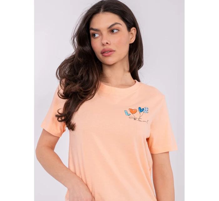 T shirt model 21821386 brzoskwiniowy - FPrice T shirt model 21821386 brzoskwiniowy - FPrice