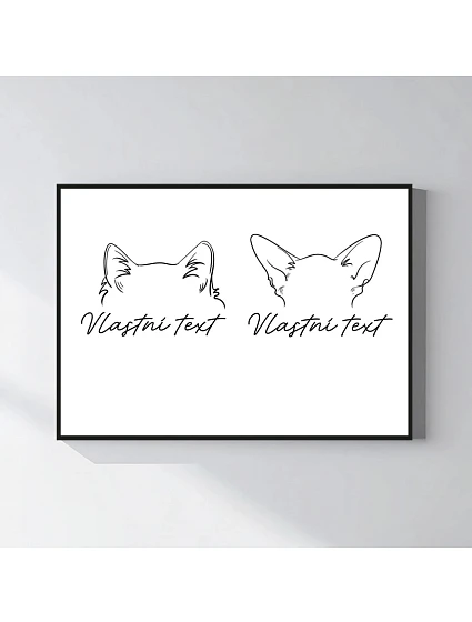 Personalizovaný magický fotoobraz v rámu - 50x70 - zvířecí ouška
