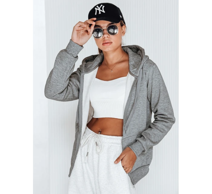Dámská mikina na zip s kapucí antracitová FashionStreet BY0232
