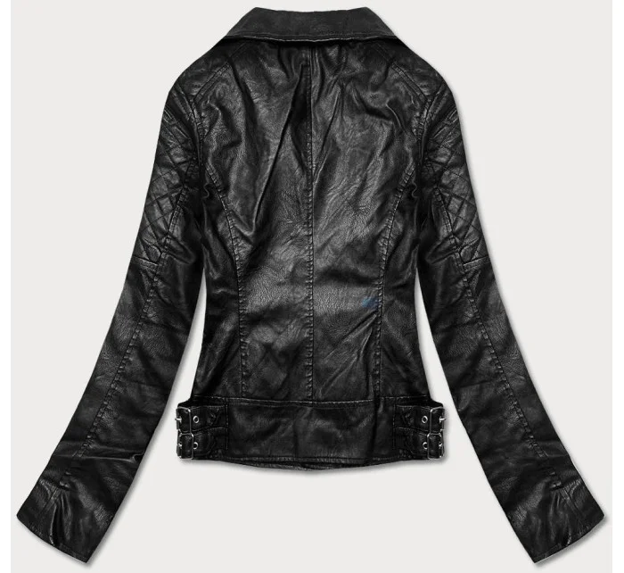 Černá bunda ramoneska s klopami model 18117106 - Forget me not FASHION