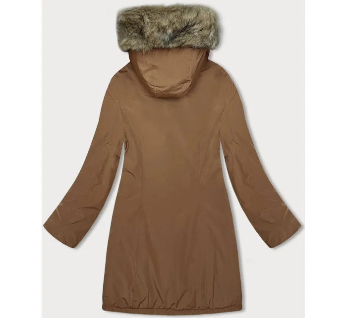 Dámská zimní bunda v karamelové barvě (M-R45) Dámská zimní bunda v karamelové barvě (M-R45)