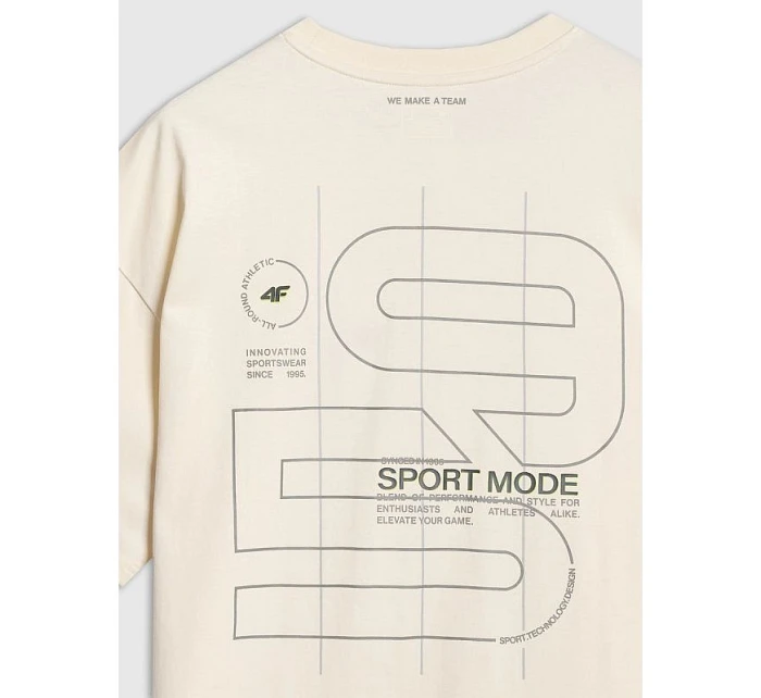 Pánské tričko oversize s potiskem 4F 4FRAW25TTSHM3220-11S
