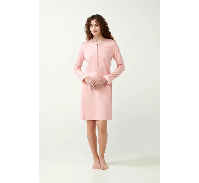 Růžová bavlněná noční košile model 20516749 - Vamp