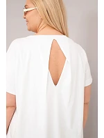 Dámská halenka Plus Size bavlněná s krátkým rukávem bílá Dámská halenka Plus Size bavlněná s krátkým rukávem bílá