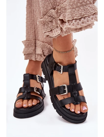 Dámské Sandály Eko Kůže S Přezkami Černé model 21699627 - Boto Dámské Sandály Eko Kůže S Přezkami Černé model 21699627 - Boto