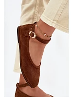 Baleríny z přírodního semiše Big Star TT274211 Camel