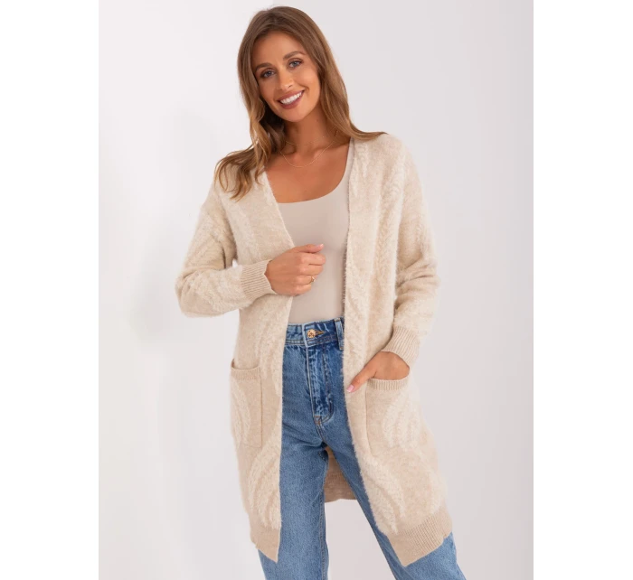 Sweter AT SW model 18990859 jasny beżowy - FPrice Sweter AT SW model 18990859 jasny beżowy - FPrice