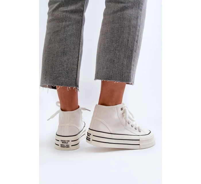 Dámské Tenisky na platformě Bílé Aineri Dámské Tenisky na platformě Bílé Aineri