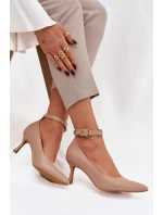 Lodičky s páskem Perrine – tmavě béžové Lodičky s páskem Perrine – tmavě béžové