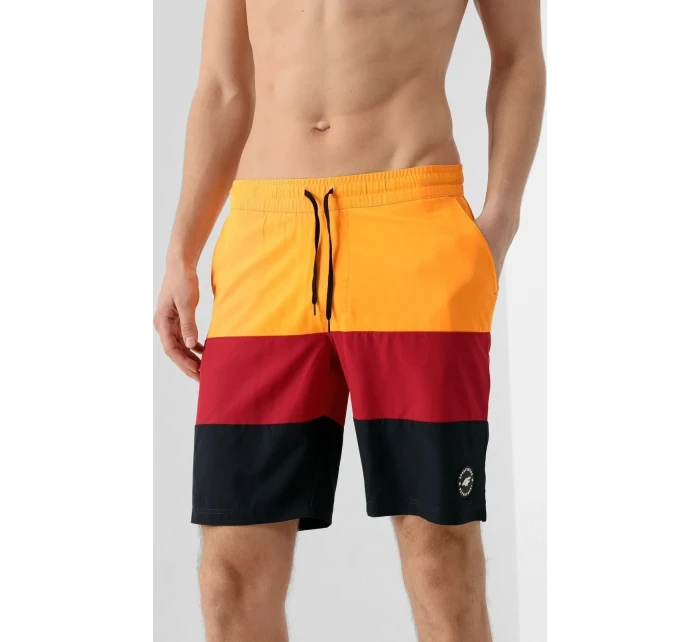 Pánské koupací šortkyH4L21-SKMT004 oranžovo-červeno-černá - 4F