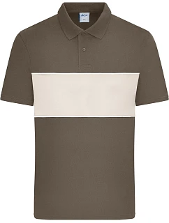 Daiber 8050 Bio polo "Colour-Block" 02.8050 muddy brown/sandstone