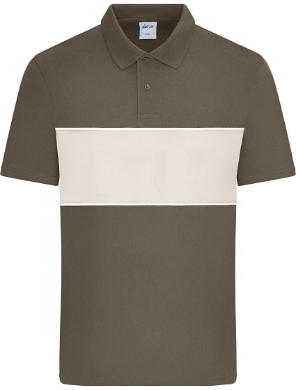 Daiber 8050 Bio polo "Colour-Block" 02.8050 muddy brown/sandstone