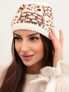 Dámská zimní vlněná čepice s ozdobnými krystalky K399 černá