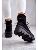 Semišové teplé šněrovací boty Černe model 21598766 - Boto