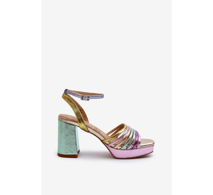 Dámské sandály na podpatku D&A CR920 Multikolor