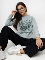 Mikina D10083O02642A v pistáciové barvě