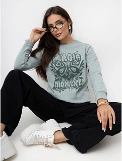 Mikina D10083O02642A v pistáciové barvě