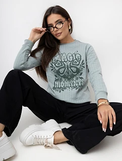 Mikina D10083O02642A v pistáciové barvě