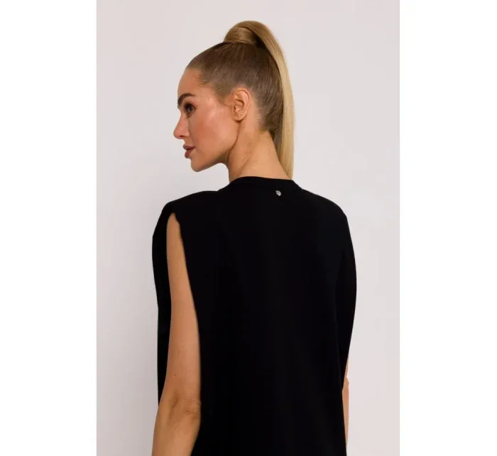 Maxi šaty s na ramenou černé model 19660956 - Moe Maxi šaty s na ramenou černé model 19660956 - Moe