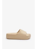 Dámské béžové pantofle Oreithano se silnou podrážkou