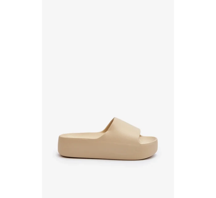 Dámské béžové pantofle Oreithano se silnou podrážkou