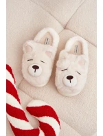 Dámské chlupaté papuče s motivem medvídka – bílé Galine Dámské chlupaté papuče s motivem medvídka – bílé Galine