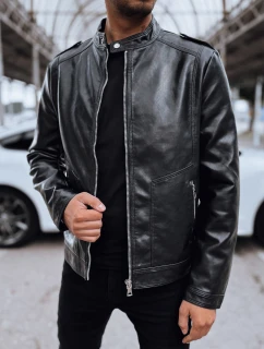 Pánská kožená bunda černá FashionStreet TX4714