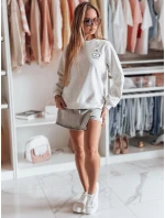 Dámská oversize mikina s výšivkou CHERSOFT šedá FashionStreet BY1402