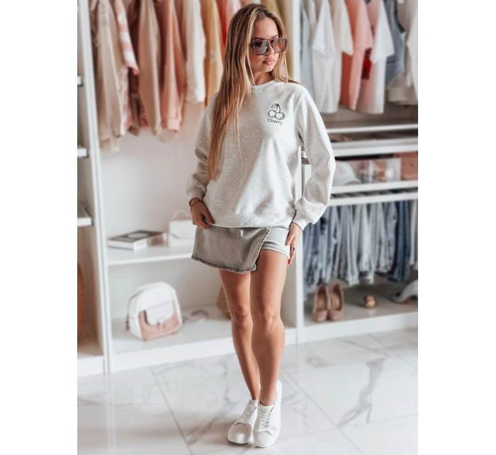 Dámská oversize mikina s výšivkou CHERSOFT šedá FashionStreet BY1402