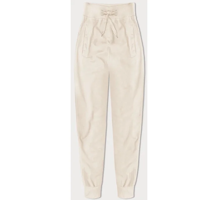 Tenké teplákové kalhoty v barvě ecru (CK03-67-132)