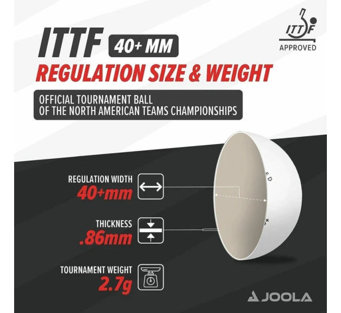 MÍČKY NA STOLNÍ TENIS JOOLA PRIME 6KS BÍLÉ