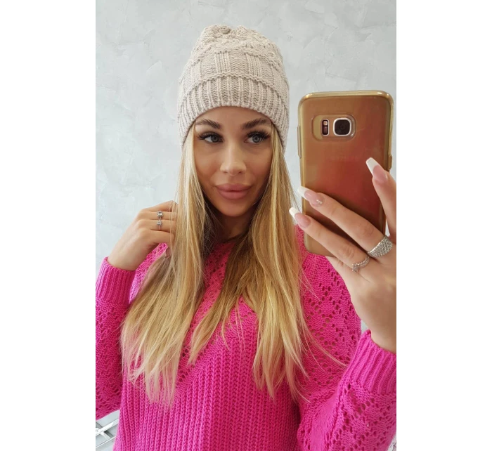 Fleecová čepice Marta K231 light beige