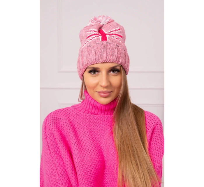 Dámská čepice s bambulí Elizabeth K386 tmavě růžová Dámská čepice s bambulí Elizabeth K386 tmavě růžová