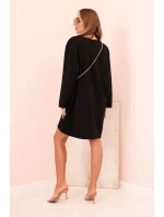 Dámská viskózová sukýnka Plus Size s model 21232411 na řetízku černá - K-Fashion