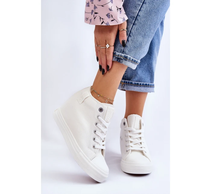 Vysoké tenisky na klínu Big Star Bílé model 21608832 - Big Star Shoes Vysoké tenisky na klínu Big Star Bílé model 21608832 - Big Star Shoes