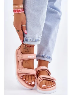 Dámské sportovní sandály na platformě Big Star LL274788 Růžové