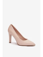 Dámské eko-kožené lodičky Sergio Leone – světle béžové Dámské eko-kožené lodičky Sergio Leone – světle béžové