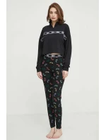 Dámské pyžamo YI80001 črné s potiskem - DKNY Dámské pyžamo YI80001 črné s potiskem - DKNY